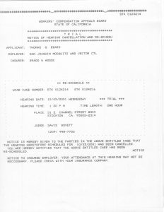 12-05-01 Tom Beard WCAB Bragg & Associate Trial Notice of Cancel_Page_1
