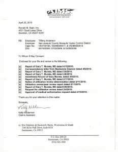 04-23-10 AIMS letter to Atty Stein Including Medical Files