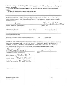 06-07-12 MaryJean Admited to Delta Rehab from LMH 5_11_12 5_22_12 MRSA Memeory loss. Delerium 15