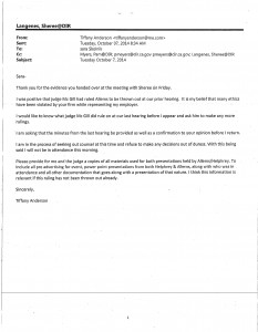 10-07-14_Email from appicant claiming duress and refusing to appear at conference