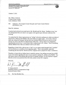 10-09-14_Response from McGill to Anderson on qme and not appearing_Page_1